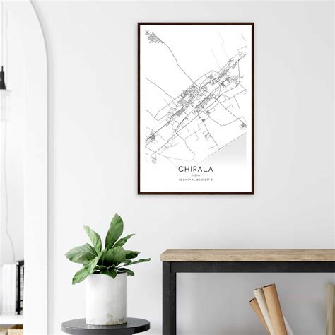 Chirala India Map Poster, Chirala City Road Wall Art Print - Custom ...