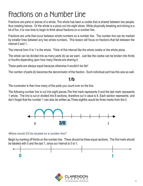 Placing Fractions On A Number Line Worksheet