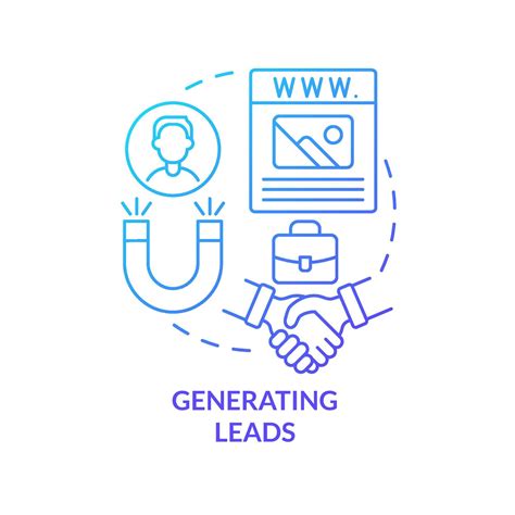 Generating leads blue gradient concept icon. Websites classification