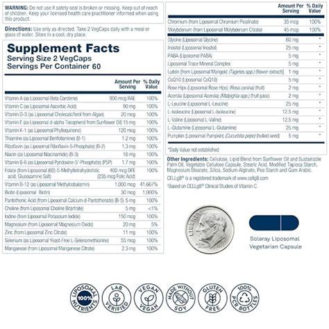 Solaray Liposomal Multivitamin For Men Enhanced Absorption Immune