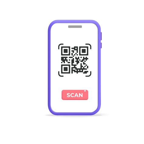 3d Vector Qr Code Scan Mobile App On Smartphone Mockup Design