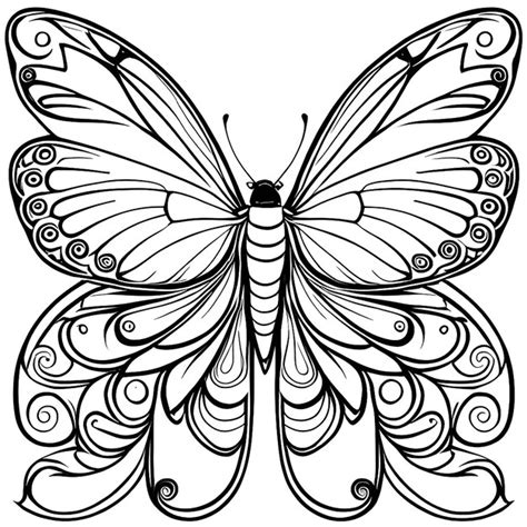 Premium AI Image Beautiful Butterfly Colouring Page Make It More