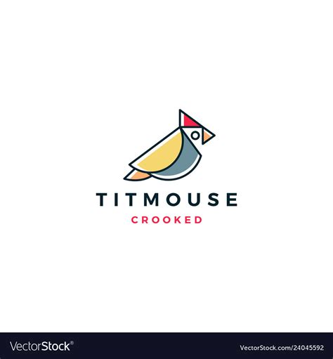 Crooked titmouse bird logo icon Royalty Free Vector Image