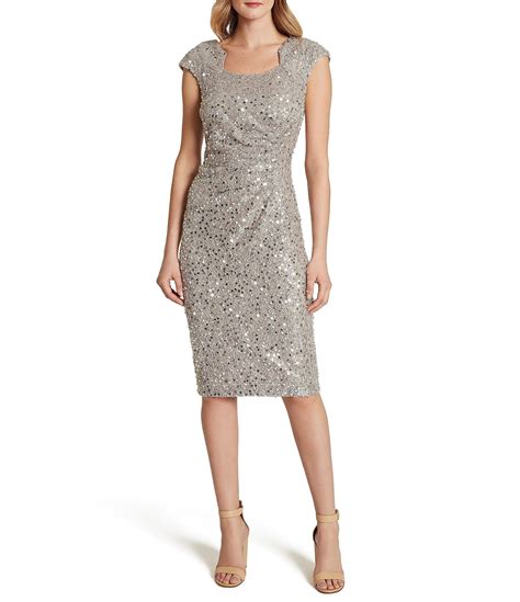 Tahari Asl Floral Sequin Lace Sheath Dress Dillards Lace Sheath