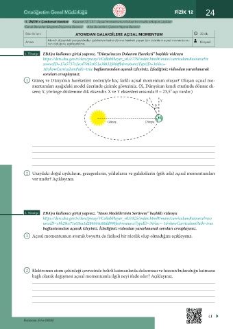 Page 43 Fizik 12 Beceri Temelli Etkinlik Kitabı