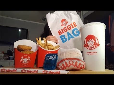 WENDY S FIVE DOLLAR BIGGIE BAG MUKBANG YouTube