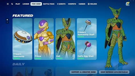 Frieza And Cell Skin Itemshop Release Date Fortnite X Dragon Ball