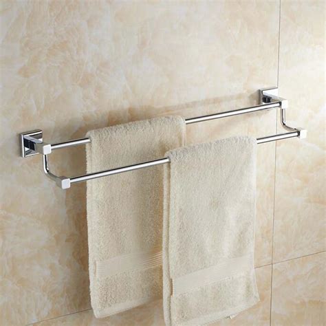 Chrome Polished Brass Double Towel Bars/ Towel Shelf/ Double Towel Bar/ Rod Holder Bath ...