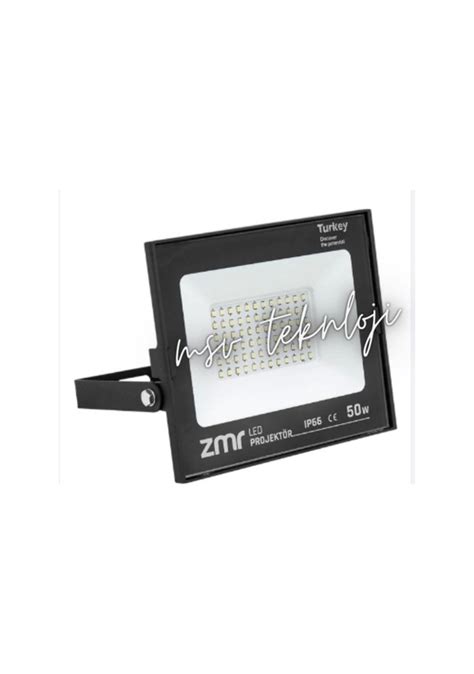 220 Volt 50 Watt Zmr Siyah Slim Kasa 6500k Beyaz Işık Ip66 Led