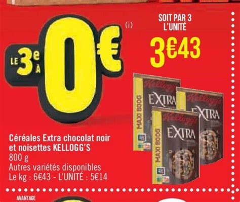 Promo Céréales Extra chocolat noir et noisettes KELLOGG S chez