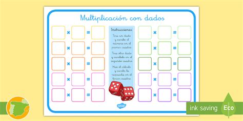 Actividades Con Dados Para Tercer Grado Multiplicar Con Dados