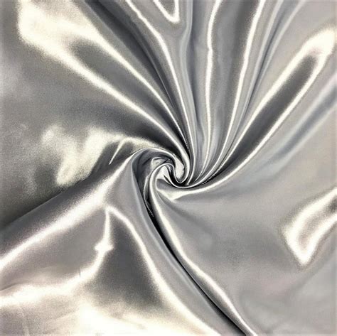 Silver Bridal Satin Fabric Silky Smooth Shinny Sold By Yard 58 Etsy