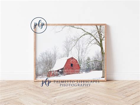 Snowy Barn Print Christmas Barn, Snow Covered Barn, Snowy Farm, Farm ...