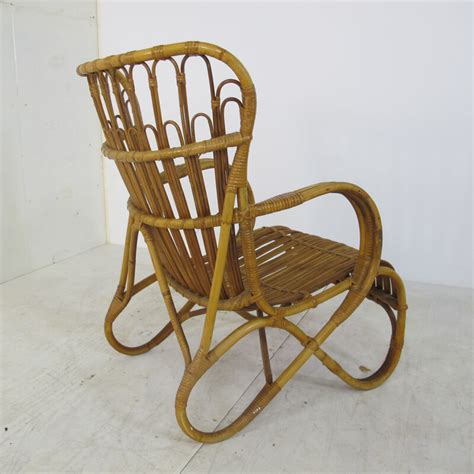 Vintage Rattan And Bamboo Easy Chair From Rohé Noordwolde 1950s