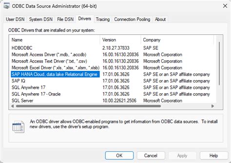 Connect To Data Lake Relational Engine Using The Odbc Driver Sap