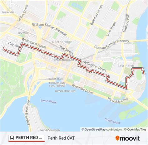 Perth Red Cat Route Schedules Stops And Maps Matagarup Bridge Updated