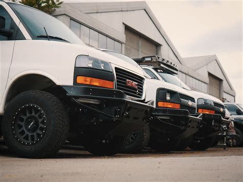 This Is Our Custom Chevy Express Stealth Tube Winch Bumper Lined Up On Some Rad Express Vans