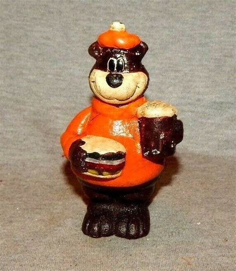 Aandw Root Beer Bear W Burger And Mug Cast Iron Dime Penny Savings Bank