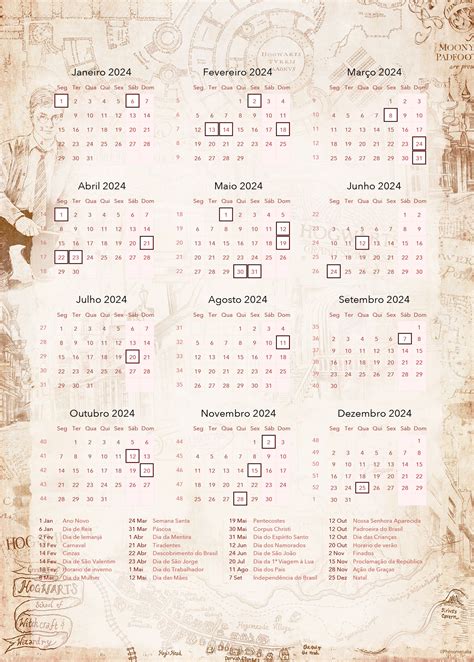 Planner Professor Harry Potter Calendario Professor Fazendo A