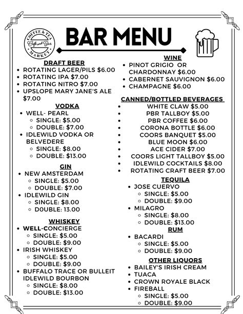 BAR MENU