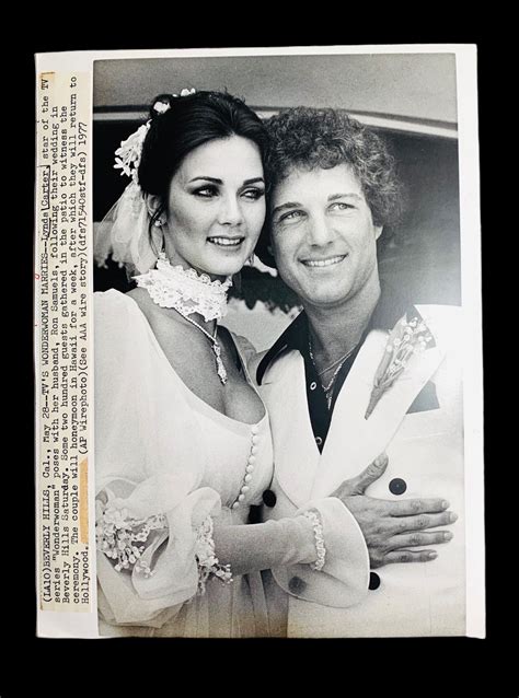 Lynda Carter Wonderwoman Black White Photograph Celebrity Wedding 1970s ...