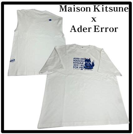 Maison Kitsune X Ader Error Meditation Fox T White Maison Kitsune