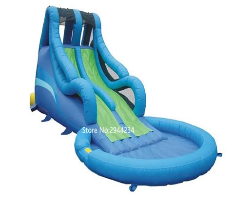 Factory price large inflatable water slide with pool inflatable pool ...