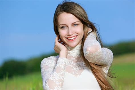 MetArt Met Art MetArt Magazine Women Model Blue Eyes Brunette Women Outdoors HD