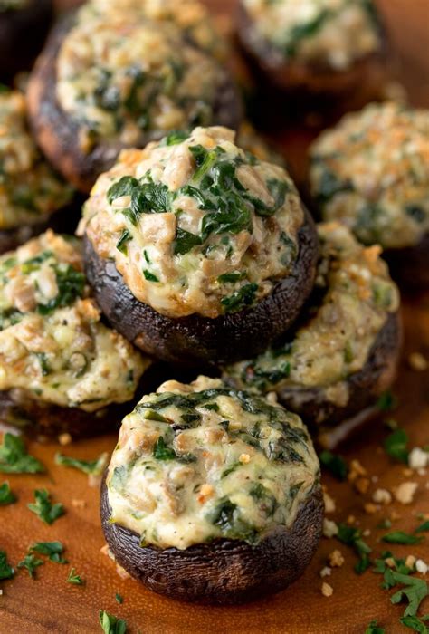 Vegetarian Stuffed Mushrooms Peas And Crayons