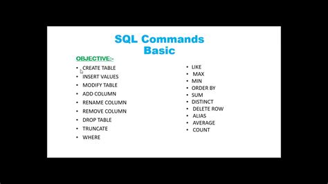 SQL BASIC COMMAND FIRST YouTube