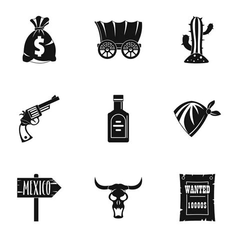 Wild West Icons Set Vector Flat Stock Vector By Ylivdesign 190528992