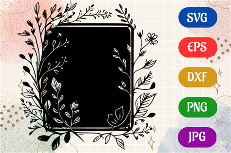 Floral Frame | Silhouette Vector SVG EPS Graphic by Creative Oasis ...