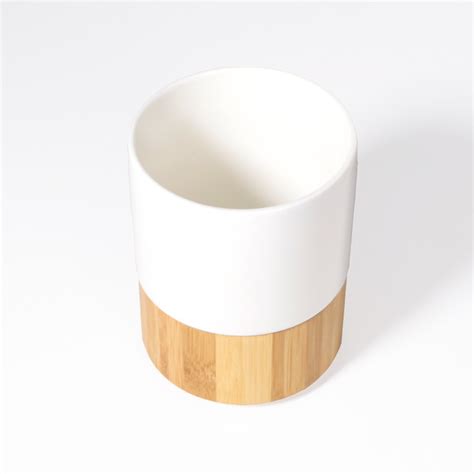 Ml Ceramic Mug With Bamboo Base Ecofriendly Cup Set China Bamboo