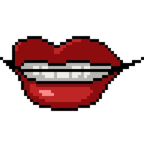 Premium Vector Pixel Art Of Woman Mouth Smirk