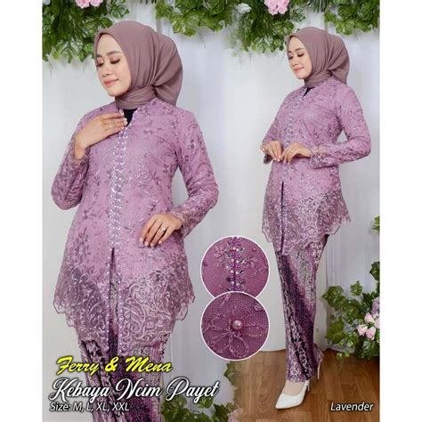 Jual Setelan Kebaya Wisuda Modern Hijab Remaja Style Modis Tile Payet