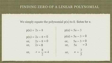 Finding Zero Of Linear Polynomial Youtube