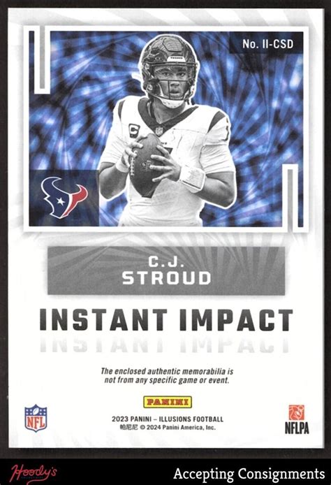 2023 Panini Illusions Instant Impact 5 CJ Stroud ROOKIE JERSEY RC