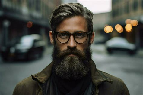 a man with glasses and a beard 30630073 Stock Photo at Vecteezy