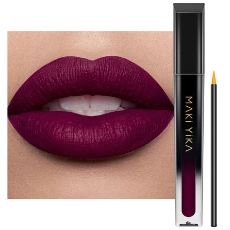 Dark Purple Lipstick Matte Burgundy Plum Lipstick Liquid for Women Long ...