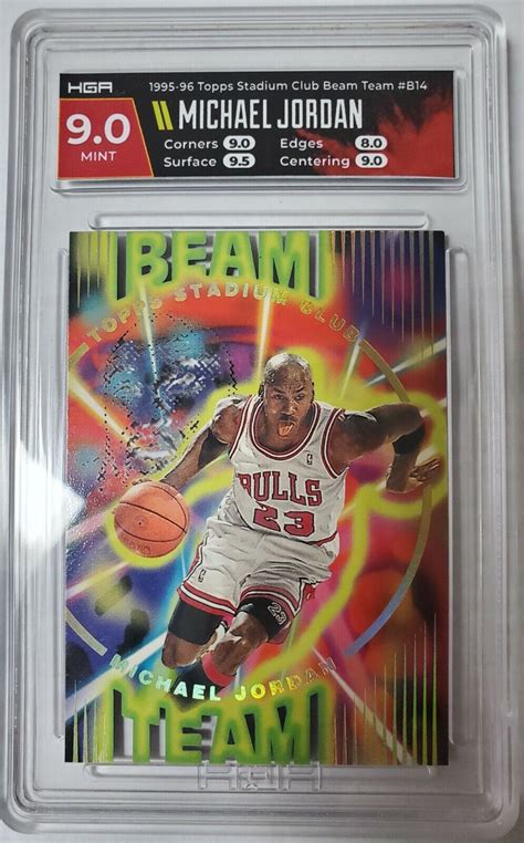 95 96 TOPPS STADIUM CLUB MICHAEL JORDAN BEAM TEAM B14 HGA 9 FREE