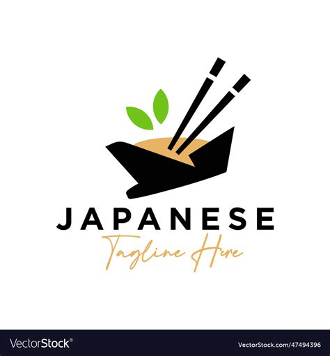 Japanese food restaurant logo Royalty Free Vector Image