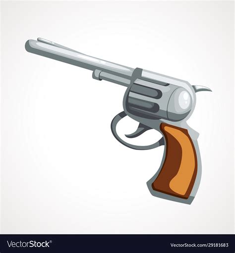 Cartoon revolver gun on a white background Vector Image