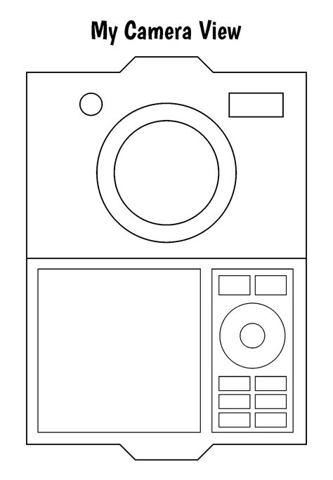 Printable My Camera View Preschool Outline Template Sheet Cardboard