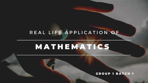 Real Life Application Of Mathematics Youtube