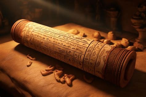 Premium Photo | An ancient Egyptian papyrus scroll unfurled reveal 00486 02