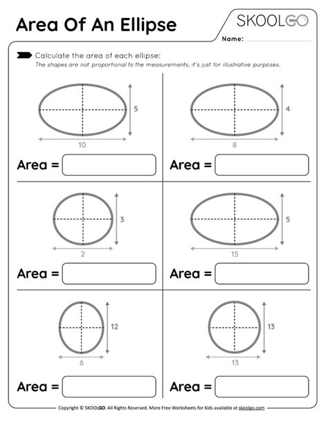 Area Of An Ellipse Free Worksheet For Kids Skoolgo