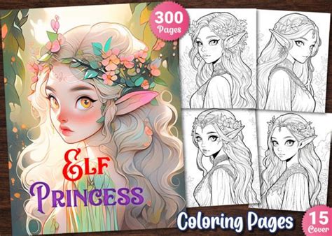 300 Elf Princess Coloring Pages For Kdp Graphic By Fun Art · Creative