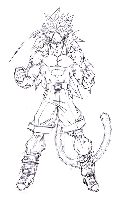 Sketch Of Goku Ssj5 Coloring Pages