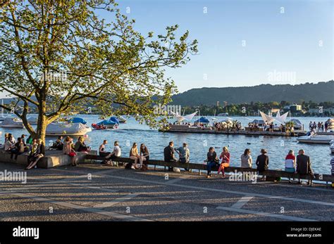 Zurich lake promenade, Zurich, Switzerland Stock Photo - Alamy