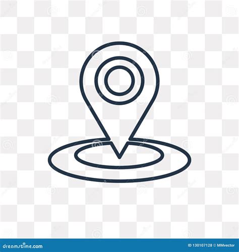 Location Vector Icon Isolated On Transparent Background Linear Stock